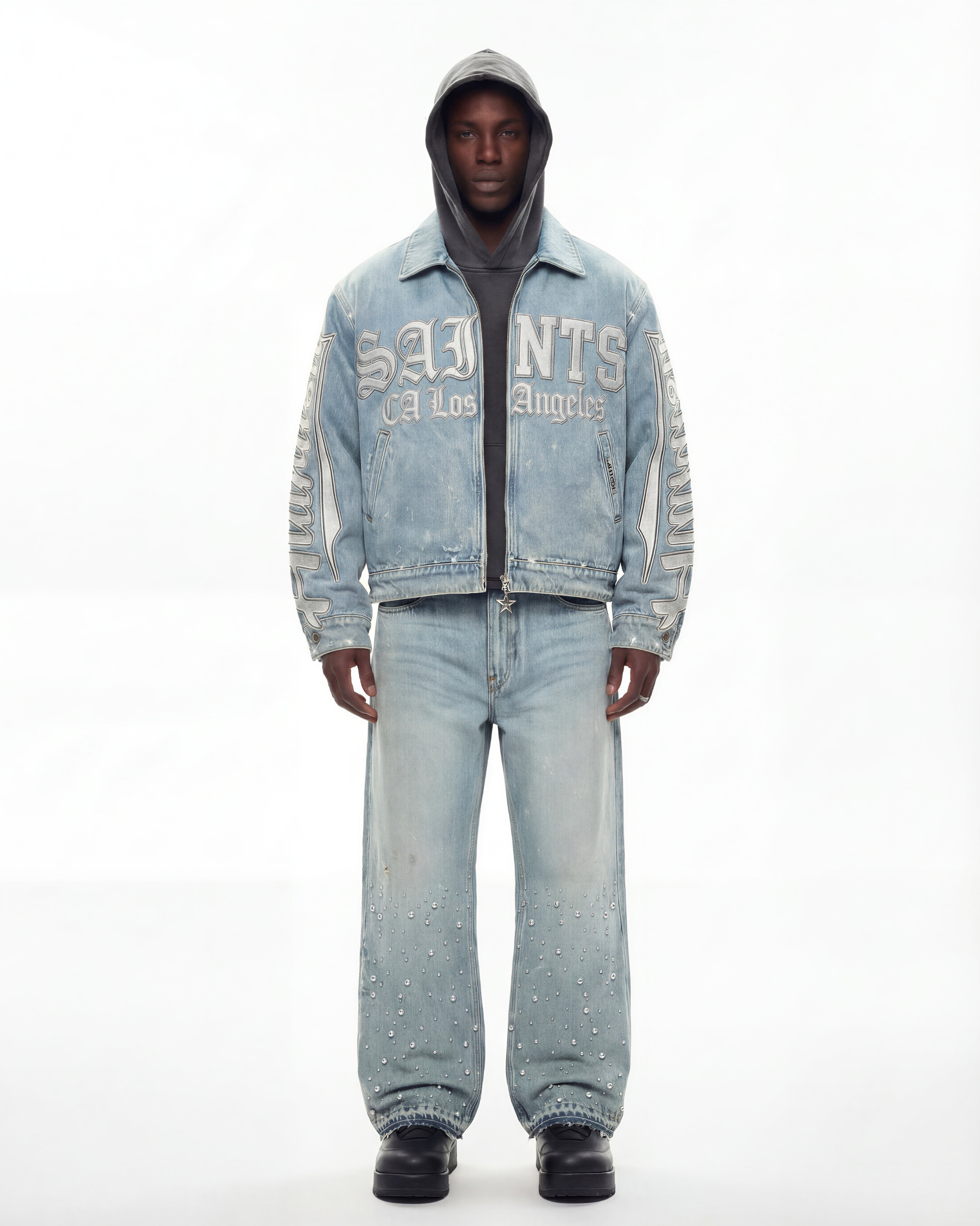 Rider Patch Denim Jacket